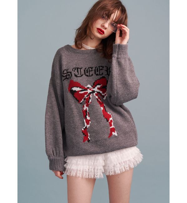 jouetie「リボンジャガードルーズニット」|ニット・セーター|