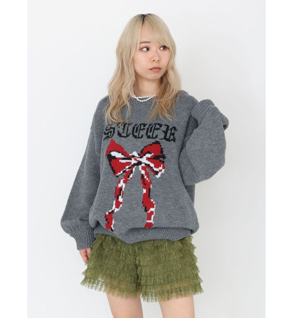 jouetie「リボンジャガードルーズニット」|ニット・セーター|