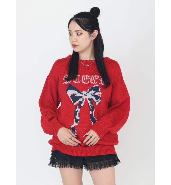 jouetie「リボンジャガードルーズニット」|ニット・セーター|