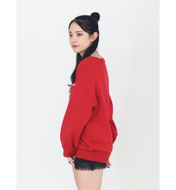 jouetie「リボンジャガードルーズニット」|ニット・セーター|