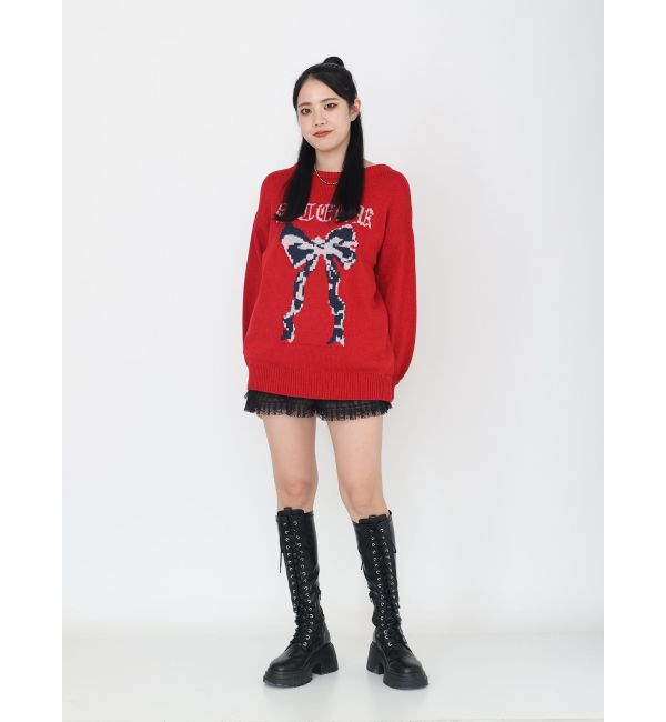 jouetie「リボンジャガードルーズニット」|ニット・セーター|