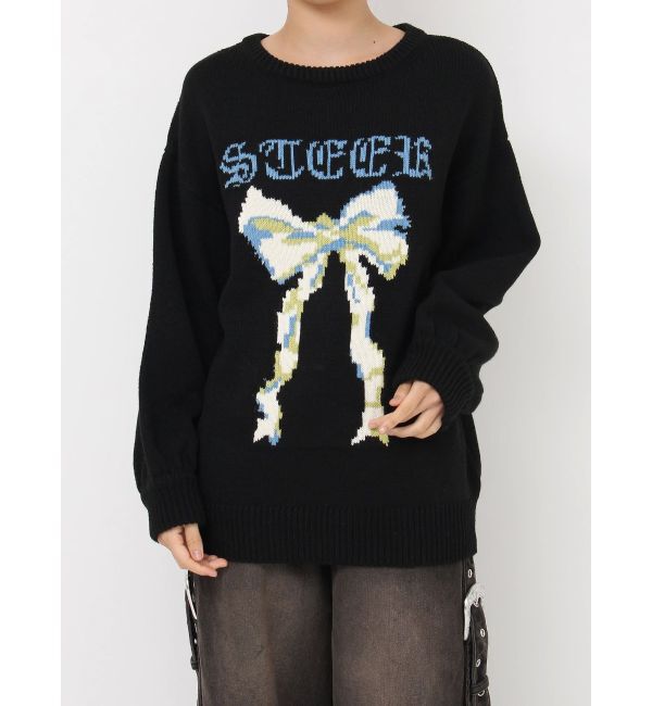 jouetie「リボンジャガードルーズニット」|ニット・セーター|