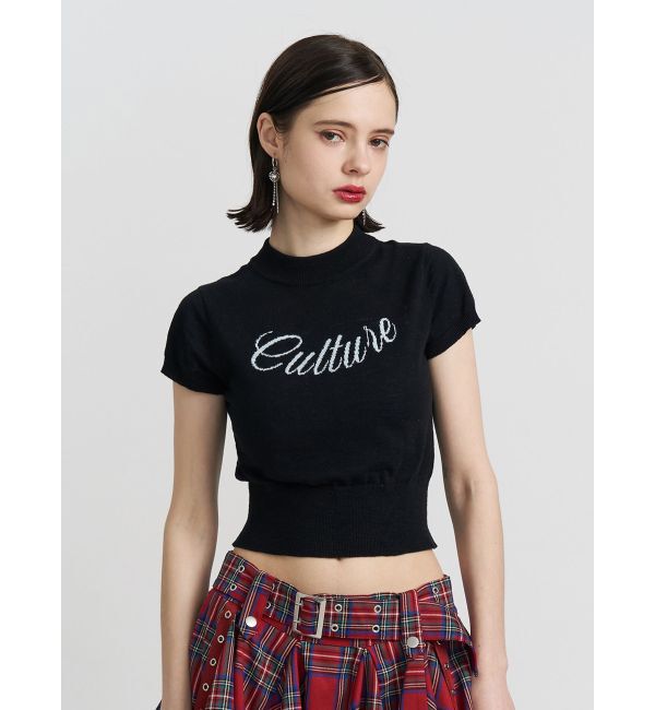 jouetie「ロゴジャガードコンパクトニット」|ニット・セーター|ブラック