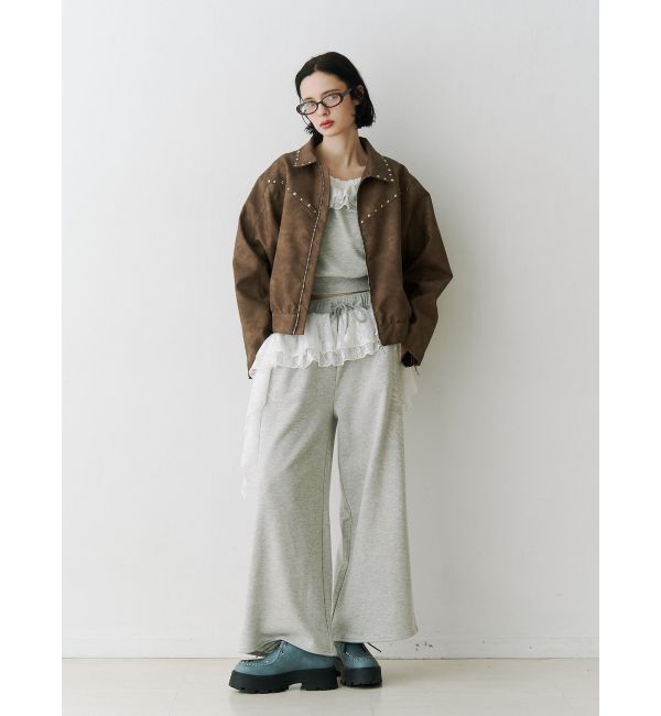 jouetie「レースドッキングオフショルプルオーバー【セットアップ対応】」|スウェット・ジャージ|