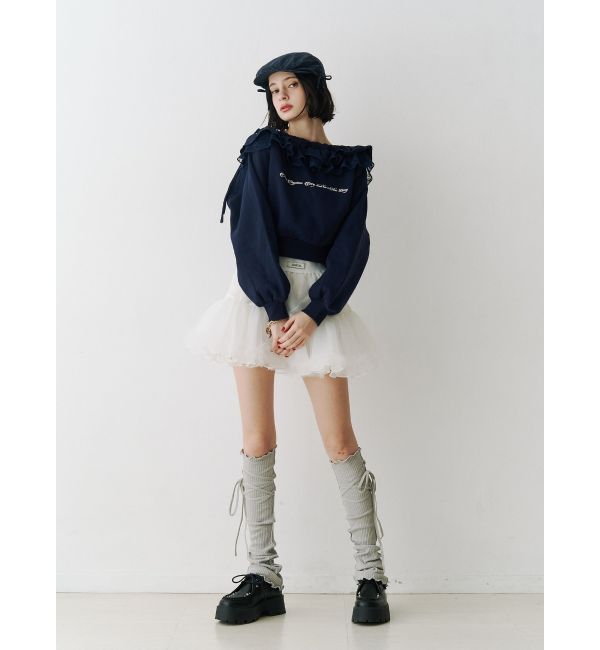 jouetie「レースドッキングオフショルプルオーバー【セットアップ対応】」|スウェット・ジャージ|