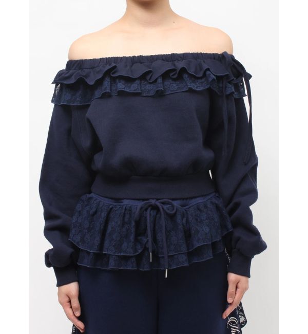 jouetie「レースドッキングオフショルプルオーバー【セットアップ対応】」|スウェット・ジャージ|