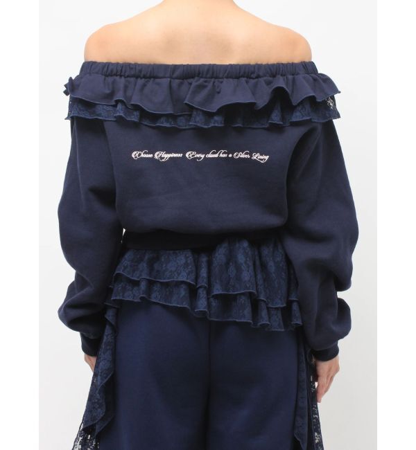 jouetie「レースドッキングオフショルプルオーバー【セットアップ対応】」|スウェット・ジャージ|