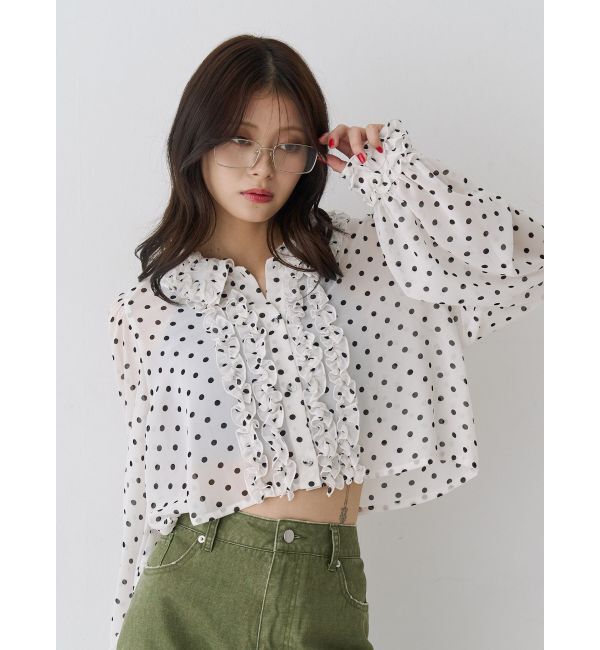 jouetie「シアーフリルショートブラウス」|シャツ・ブラウス|
