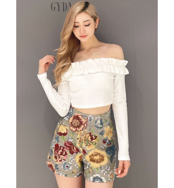 GYDA「フリルリブトップス」|Tシャツ・カットソー|