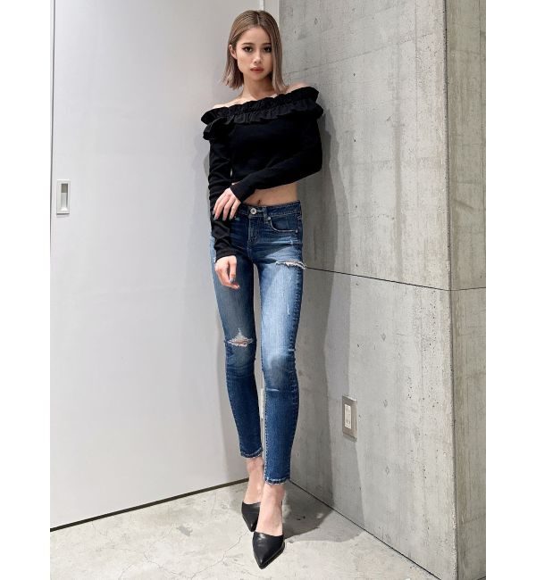 GYDA「フリルリブトップス」|Tシャツ・カットソー|