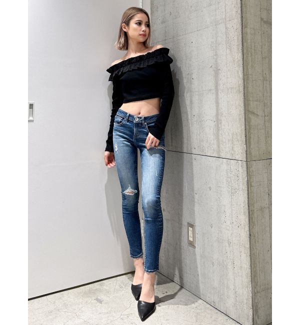 GYDA「フリルリブトップス」|Tシャツ・カットソー|