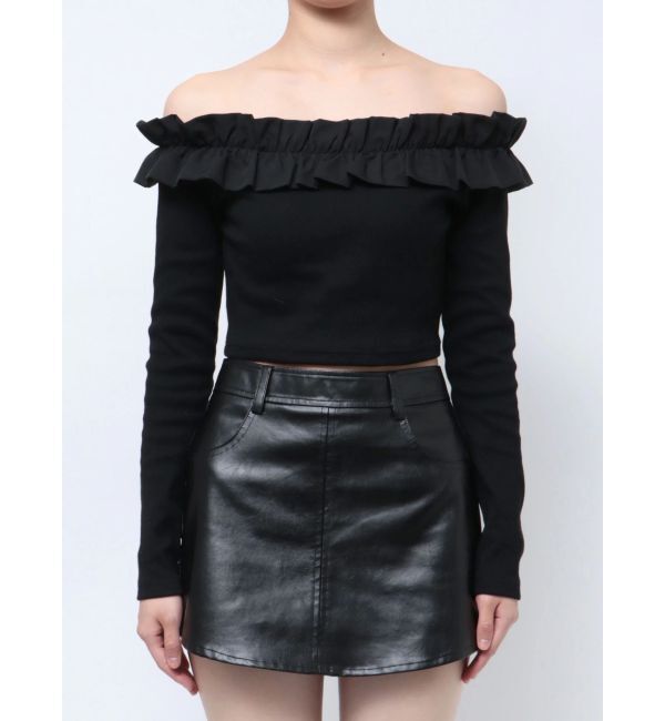 GYDA「フリルリブトップス」|Tシャツ・カットソー|