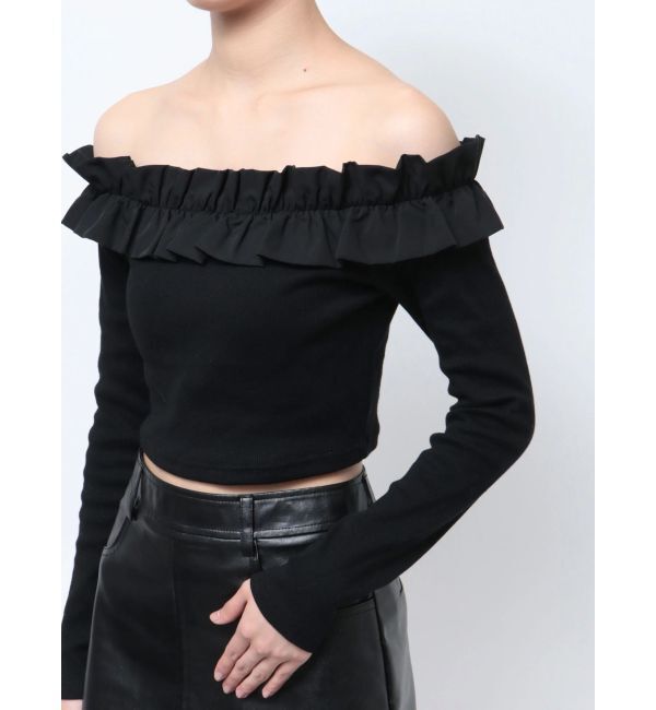 GYDA「フリルリブトップス」|Tシャツ・カットソー|