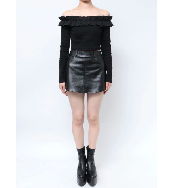 GYDA「フリルリブトップス」|Tシャツ・カットソー|