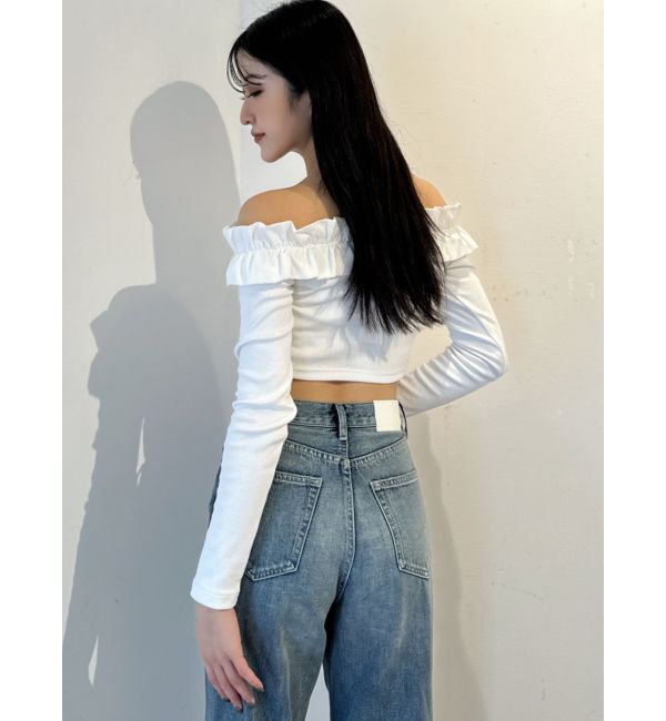 GYDA「フリルリブトップス」|Tシャツ・カットソー|