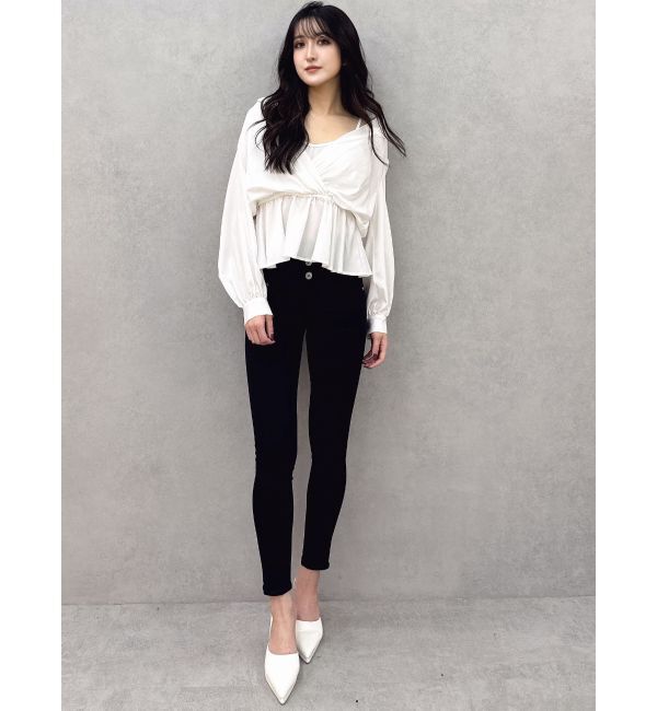 GYDA「キャミレイヤードオフショルペプラムシャツ」|シャツ・ブラウス|