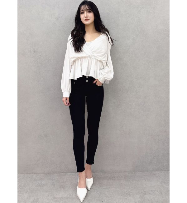 GYDA「キャミレイヤードオフショルペプラムシャツ」|シャツ・ブラウス|