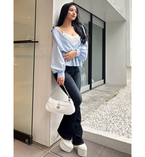 GYDA「キャミレイヤードオフショルペプラムシャツ」|シャツ・ブラウス|