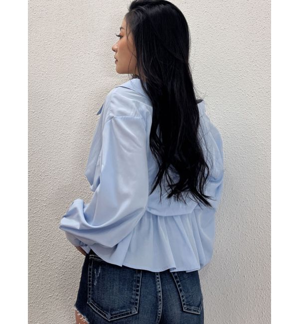 GYDA「キャミレイヤードオフショルペプラムシャツ」|シャツ・ブラウス|