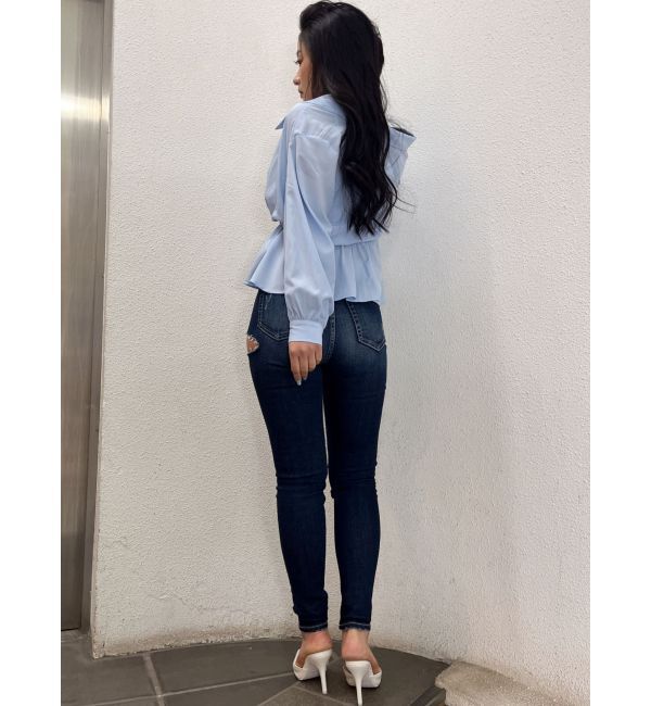 GYDA「キャミレイヤードオフショルペプラムシャツ」|シャツ・ブラウス|