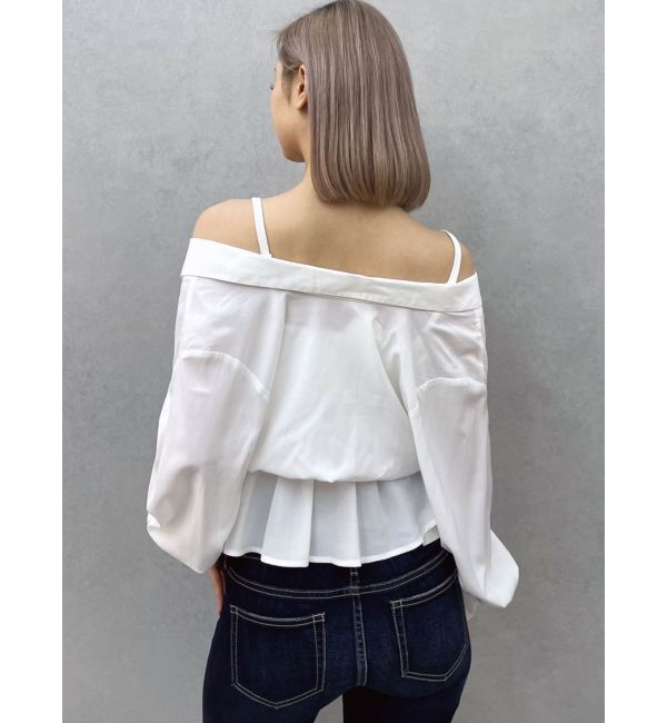 GYDA「キャミレイヤードオフショルペプラムシャツ」|シャツ・ブラウス|