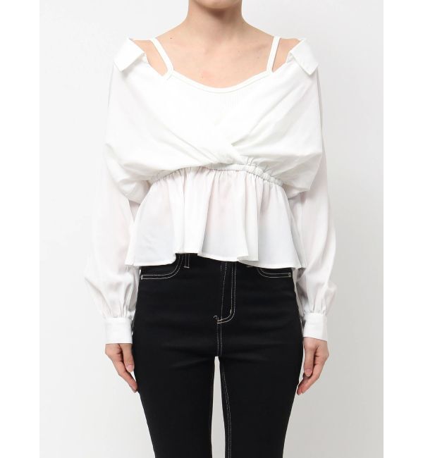 GYDA「キャミレイヤードオフショルペプラムシャツ」|シャツ・ブラウス|