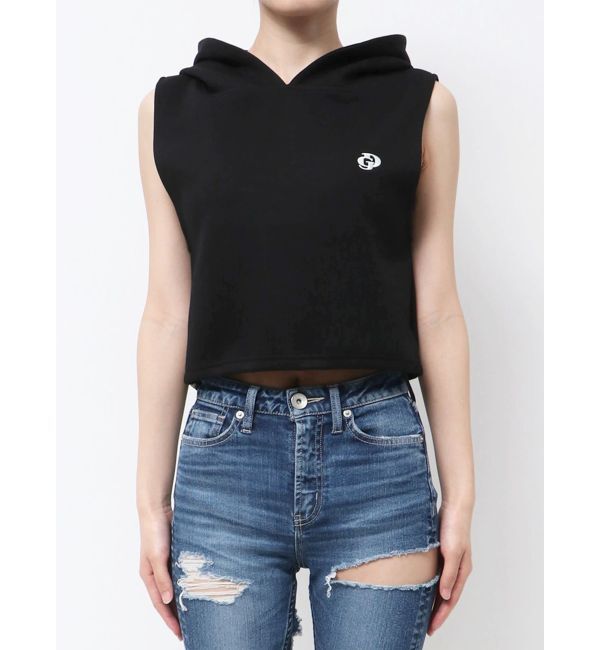 GYDA「GD HEM スピンドルノースリショートパーカー」|パーカー|