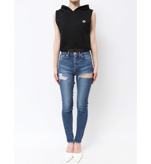 GYDA「GD HEM スピンドルノースリショートパーカー」|パーカー|