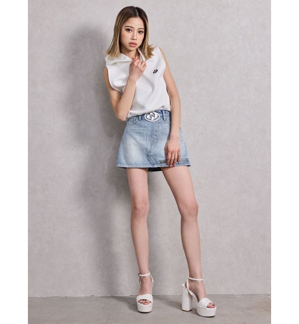 GYDA「GD HEM スピンドルノースリショートパーカー」|パーカー|