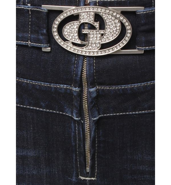 GYDA「ハイウエスト GD bijou MOLDフロントZIPスキニーデニムパンツ」|デニム|