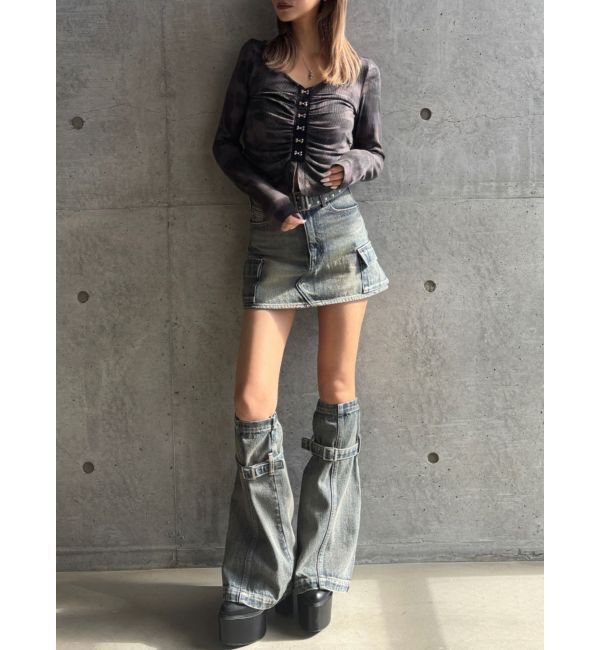 GYDA「【TINY】HOOK ME UPギャザーショートトップス」|Tシャツ・カットソー|