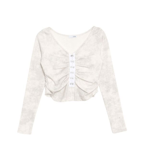 GYDA「【TINY】HOOK ME UPギャザーショートトップス」|Tシャツ・カットソー|