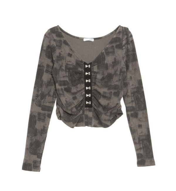 GYDA「【TINY】HOOK ME UPギャザーショートトップス」|Tシャツ・カットソー|