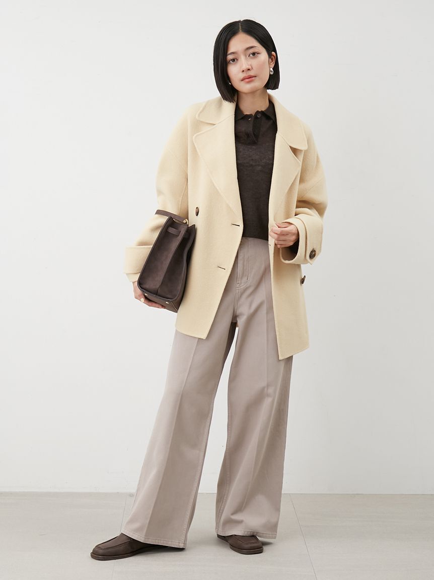 Mila Owen「センタープレスローライズワイドデニムパンツ」|デニム|