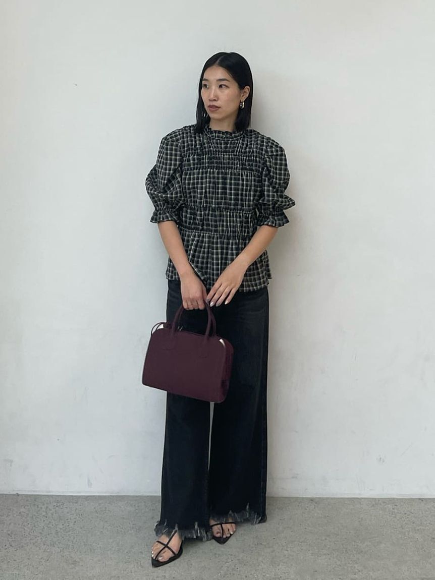 Mila Owen「シャーリングペプラムフリルブラウス」|シャツ・ブラウス|