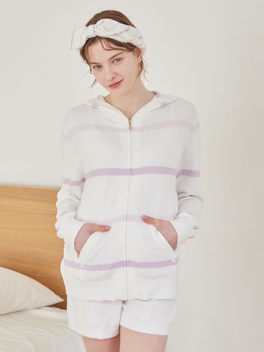 gelato pique「ウォッシャブルスムーズィーボーダーパーカ」|ルームウェア|