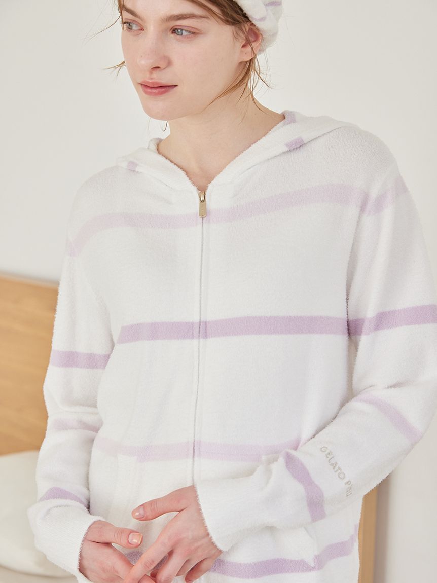 gelato pique「ウォッシャブルスムーズィーボーダーパーカ」|ルームウェア|