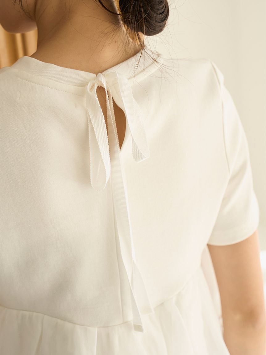 SNIDEL「【WEB限定カラーあり】ボリュームペプラムドッキングカットプルオーバー」|Tシャツ・カットソー|