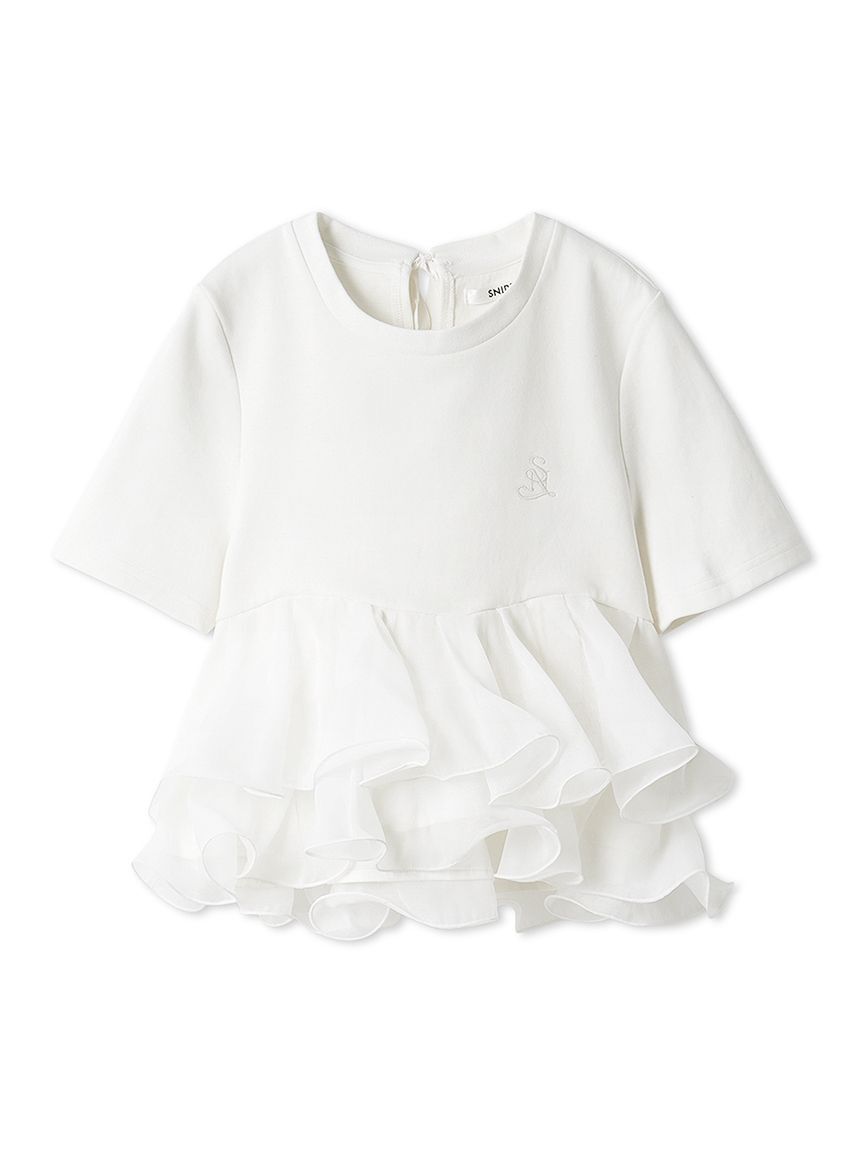 SNIDEL「【WEB限定カラーあり】ボリュームペプラムドッキングカットプルオーバー」|Tシャツ・カットソー|