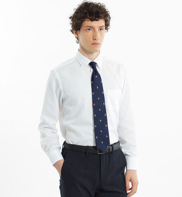 MACKINTOSH PHILOSOPHY「長袖ボタンダウンドレスシャツ オックス/ストライプ/チェック」|シャツ・ブラウス|ホワイト