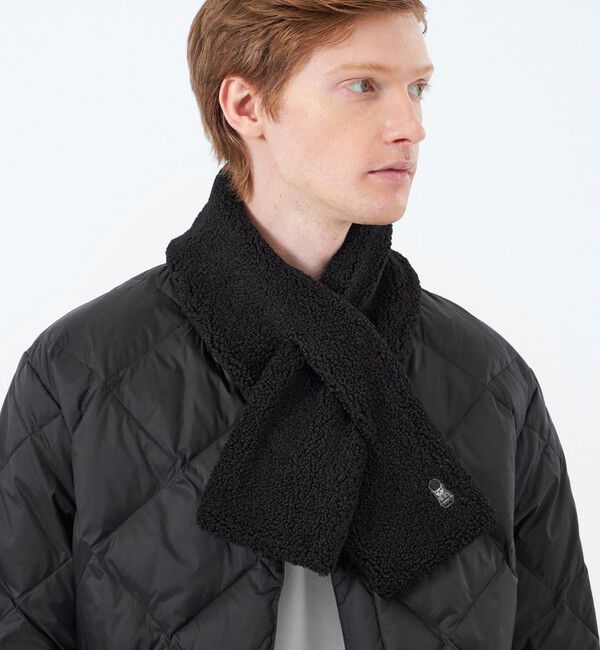 MACKINTOSH PHILOSOPHY「バッキンガムベア ECOPELボア&times;ハウスチェック」|マフラー|ブラック