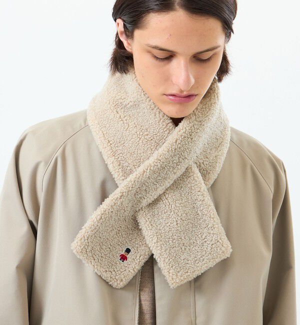 MACKINTOSH PHILOSOPHY「バッキンガムベア ECOPELボア&times;ハウスチェック」|マフラー|ベージュ