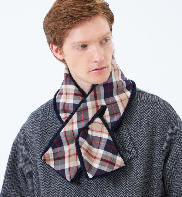 MACKINTOSH PHILOSOPHY「バッキンガムベア ECOPELボア&times;ハウスチェック」|マフラー|