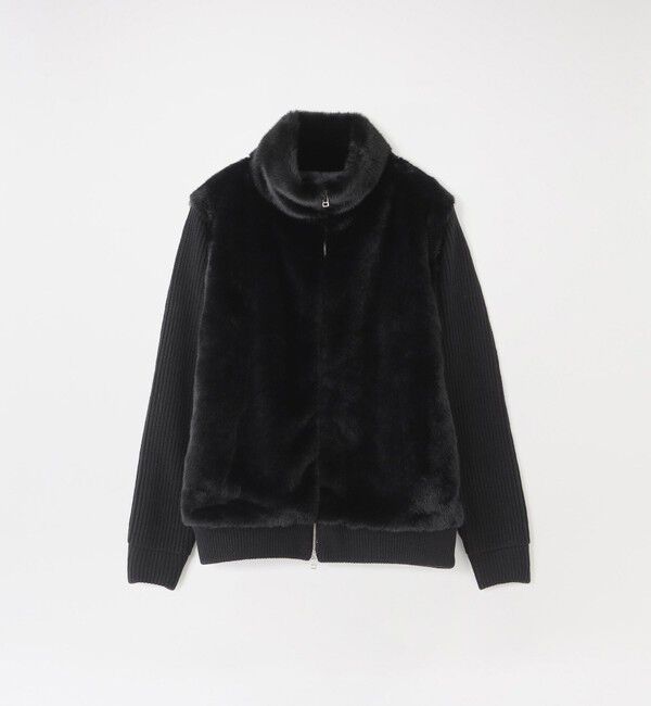  「【UNISEX】ファーコンビドライバーズニット」|ニット・セーター|ブラック