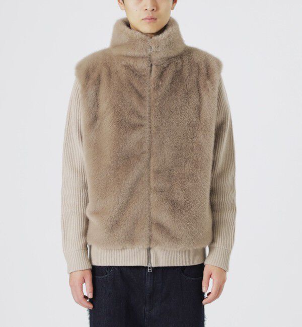  「【UNISEX】ファーコンビドライバーズニット」|ニット・セーター|