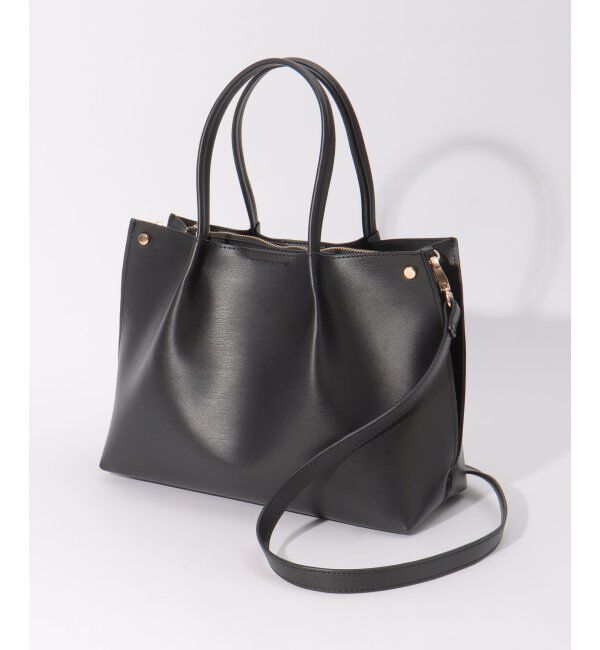 ikka「PUサイド切り替えトートバッグ」|その他|ブラック