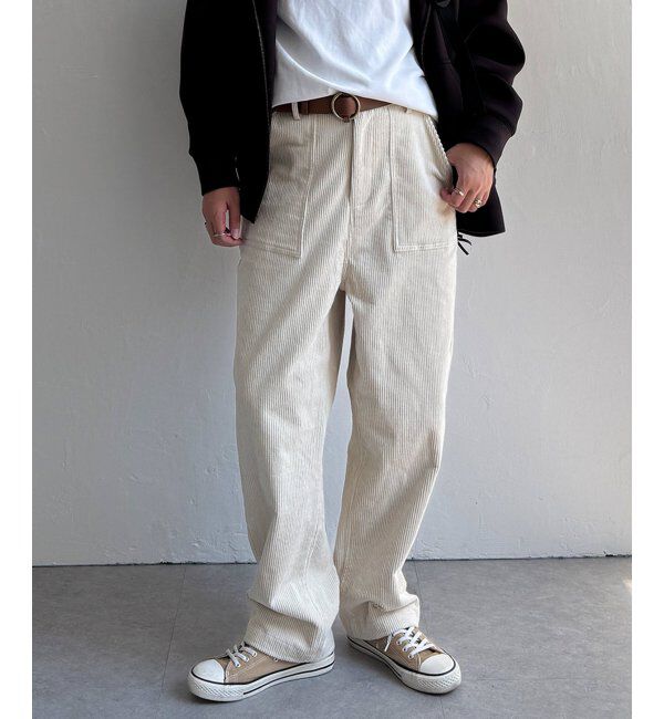 Lbc with Life「コーデュロイベイカーゆるテーパードパンツ」|その他|オフホワイト