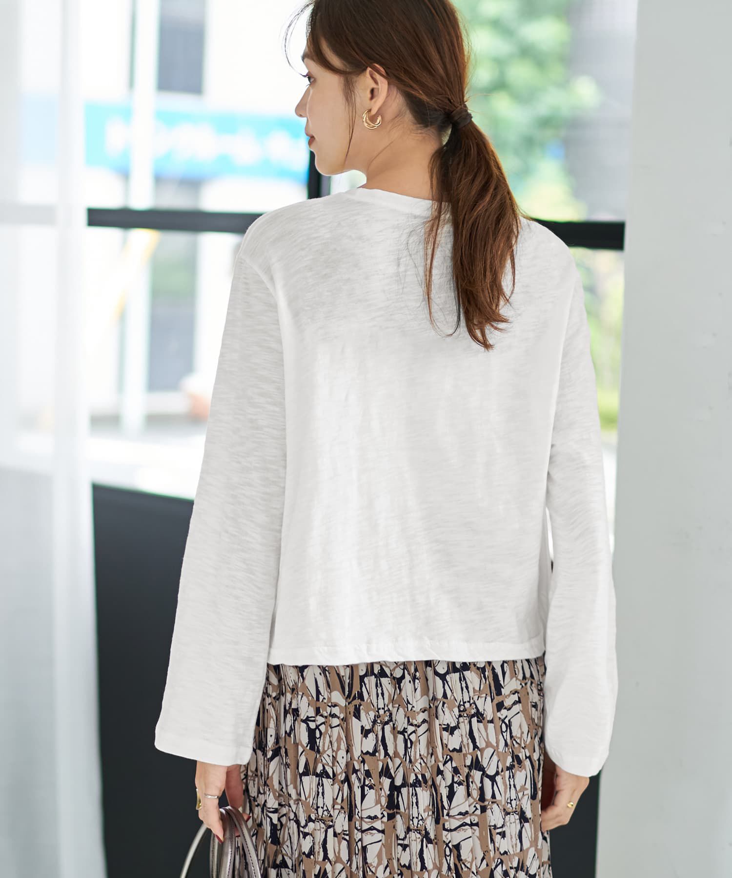 STYLE DELI「こなれたスラブ生地の下腹丈長袖Tシャツ」|Tシャツ・カットソー|