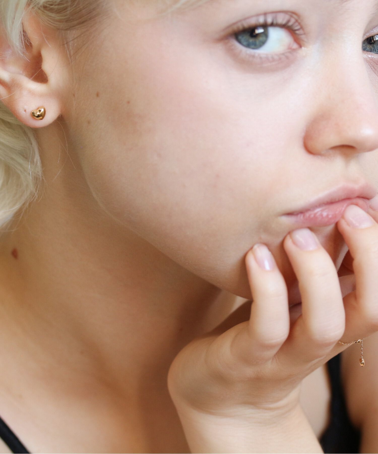  「ゴールド ハート ピアス  | K18YG/PG 〈5mm〉」|ピアス|