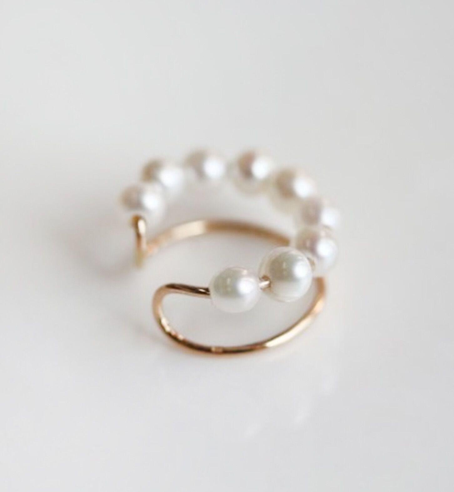  「パール イヤーカフ | K10YG 【片耳用】」|イヤーカフ|K10 イエローゴールド